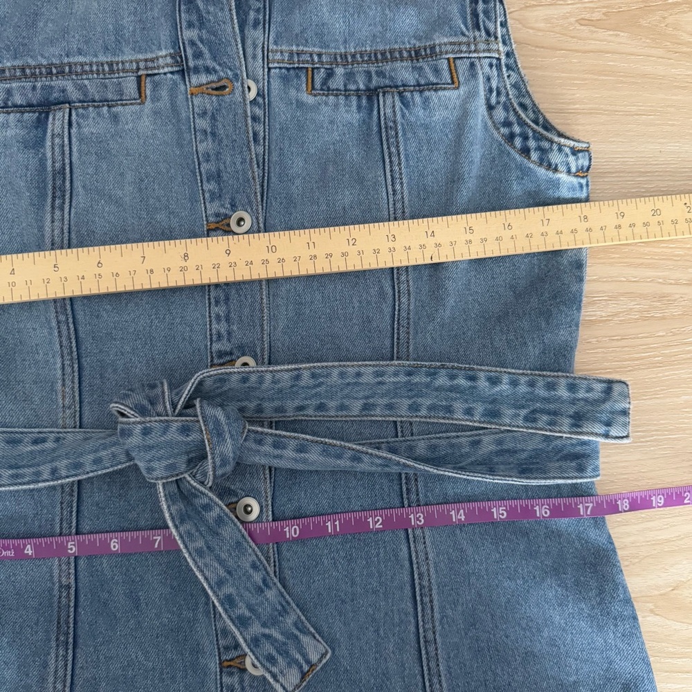 Alex Mill Medium NWOT Adeline‎ Dress Denim Tie Belt Western Country Modest - Picture 8 of 9